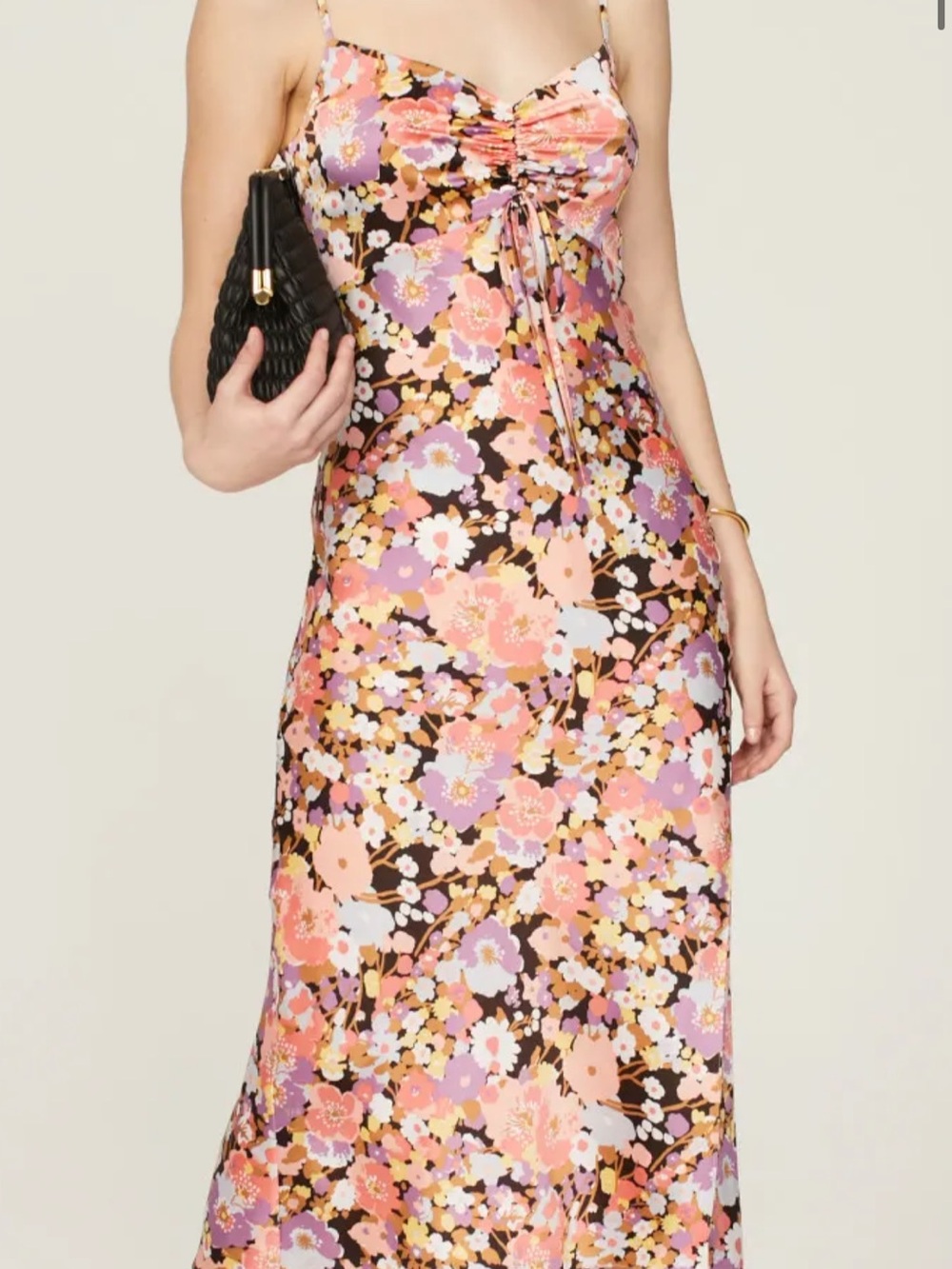 Rails Floral Midi Dress in Peach, Lavender & Brown